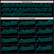 Custom Black Teal 3D Pattern Design Abstract Splatter Grunge Art Authentic Baseball Jersey