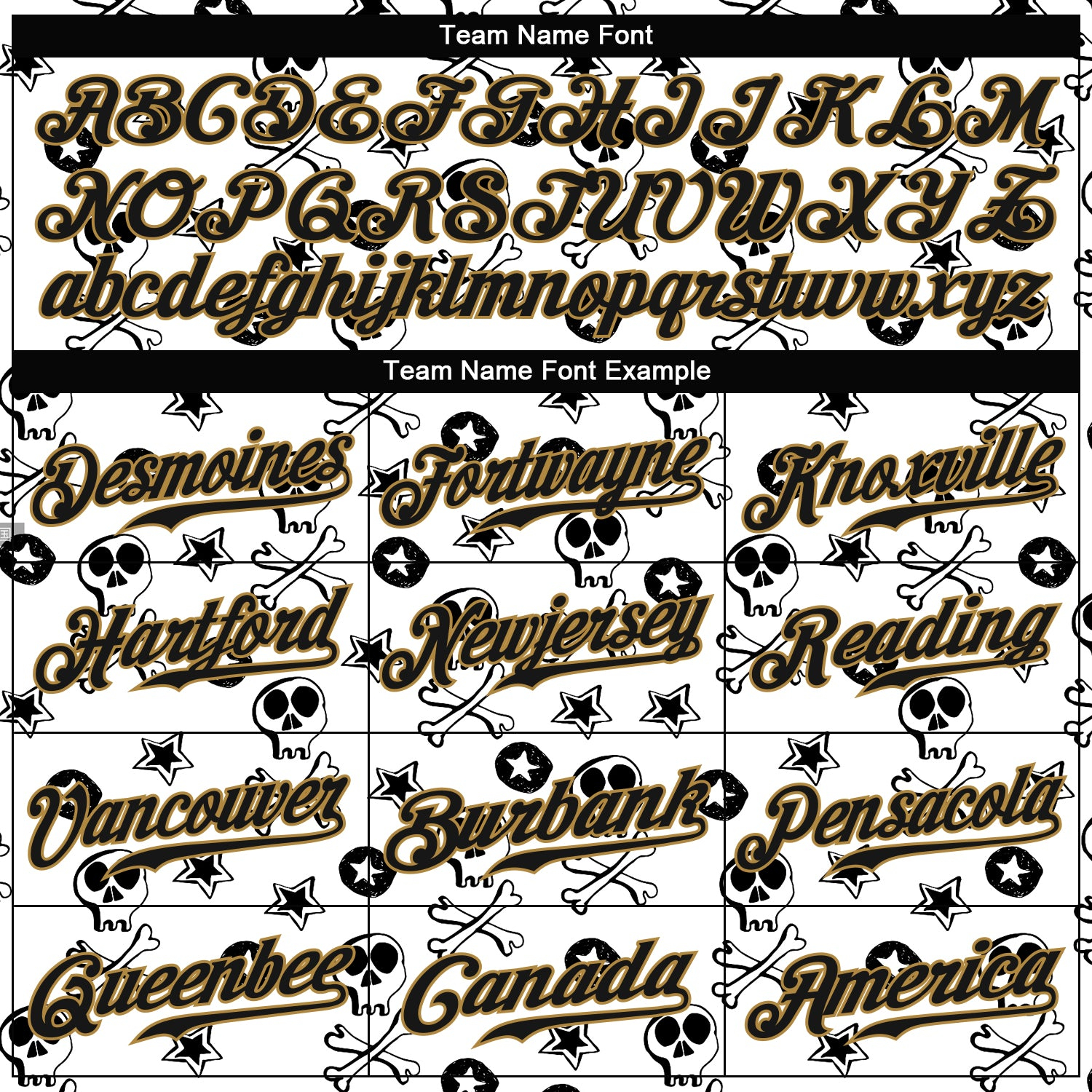 Custom White Black-Old Gold 3D Skull Fashion Authentic Baseball Jersey