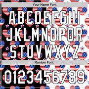 Custom Black Royal-Red 3D American Flag Patriotic Authentic Baseball Jersey