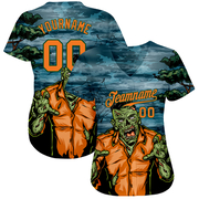 Custom 3D Pattern Halloween Trick Treat Horror Night Authentic Baseball Jersey