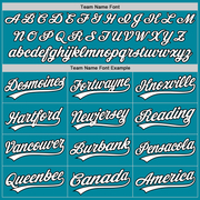 Custom Teal White-Black 3D Funny Christmas Authentic Baseball Jersey