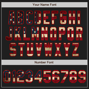 Custom Black Vintage USA Flag Gray-Red Authentic Split Fashion Baseball Jersey