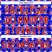 Custom Royal Red-White 3D American Flag Patriotic Authentic Baseball Jersey