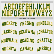 Custom White Green Pinstripe Green-Gold Authentic Raglan Sleeves Baseball Jersey