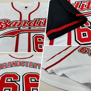 Custom White Red-Black Authentic Two Tone Baseball Jersey