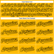 Custom Gold Black 3D Pattern Design Rave Halloween Pumpkin Authentic Baseball Jersey