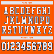 Custom Orange White-Navy Mesh Authentic Football Jersey