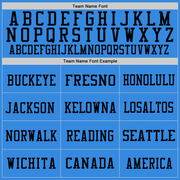 Custom Powder Blue Gold-Black Mesh Authentic Football Jersey