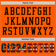 Custom Orange Vintage USA Flag-Black Mesh Authentic Football Jersey