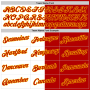 Custom Red White-Yellow Split Fashion Performance T-Shirt