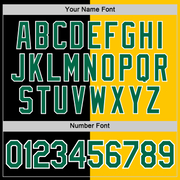 Custom Black Kelly Green-Yellow Split Fashion Performance T-Shirt