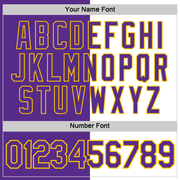 Custom Purple White-Yellow Split Fashion Performance T-Shirt