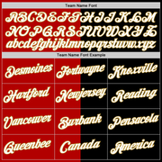 Custom Black Red-Old Gold Split Fashion Performance T-Shirt