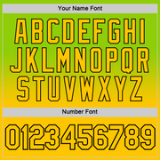 Custom Neon Green Yellow-Black Fade Fashion Performance T-Shirt