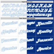 Custom Royal White-Light Blue Split Fashion Performance T-Shirt