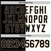 Custom Black White-Vegas Gold Split Fashion Performance T-Shirt