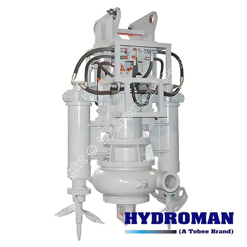 Hydroman Heavy Duty Silt Pump Dredge Pump 2 Side Cutting Agitators for Accra Industrial Rivers