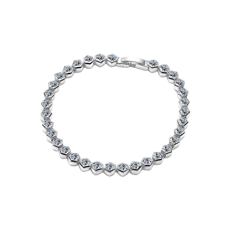 S925 Silver Light luxury bracelet for women, 33 pieces of 10-point Moissanite diamonds with cherry blossom dense setting design, laboratory-grown diamond jewelry