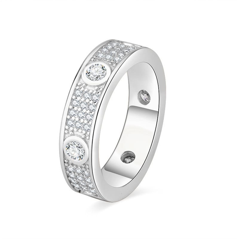 The Kaga Starry Sky Ring S925 sterling silver Moissanite V gold classic