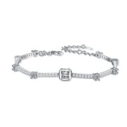 S925 sterling silver Moissanite square bag bracelet for women, with a retro and simple sugar cube design for your girlfriend