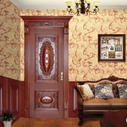 European Retro Model Wooden Door Design Factory Direct Sales Silent Walnut Pure Solid Wood Door