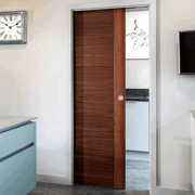 New Design Wooden Built-in Sliding Single Pocket Door Semi-automatic Hidden Ghost Door