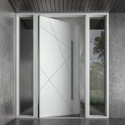 Villa Luxury Front Entry Latest Design White Appearance Wooden Large Panel Wood Pivot Door