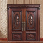 Exterior Front Entry Carving Teak Solid Wood Doors Customized Main Entrance Double Carved Wooden Door Design