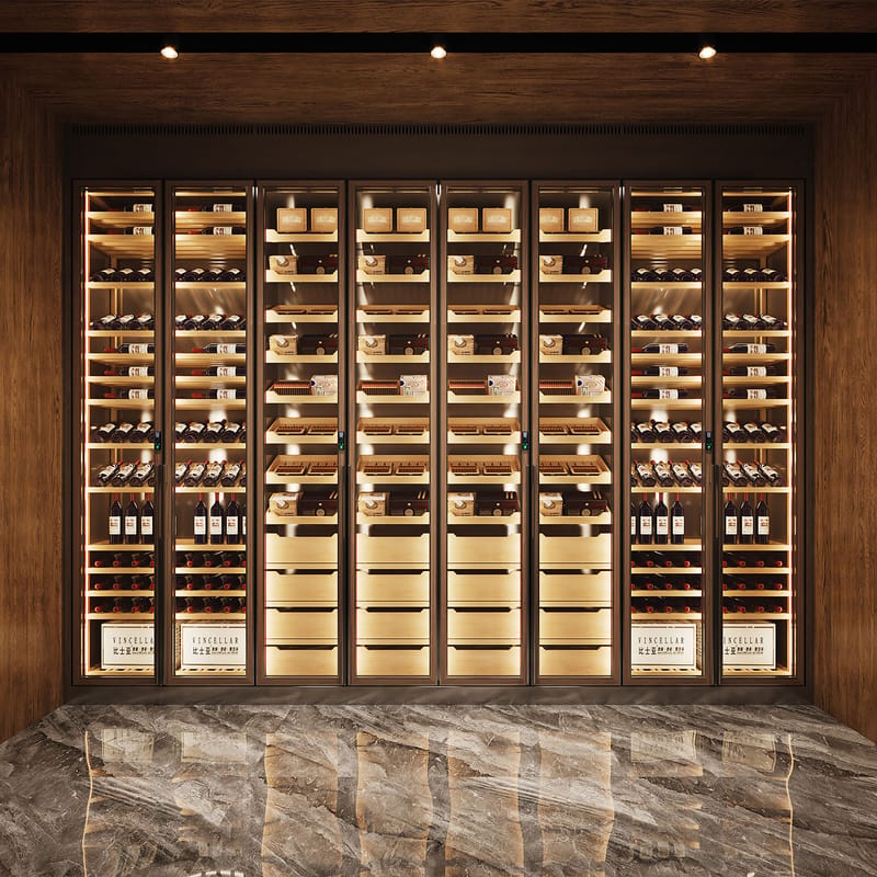 Modern Luxury Living Room Storage Wine Home Bar Cabinet Clear Glass Wine Cellar Display Cooler