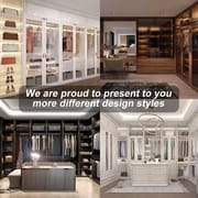 Modern Bedroom Furniture Minimalist PET U Shaped Walk in Closet Organizers Dressing Room Wardrobe System