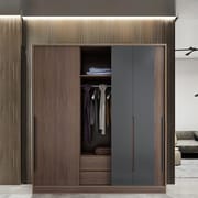 Scandinavian Modern Bedroom Sliding Door Three-door Closet Simple Assembly Economy Household Sliding Door Large Closet Cabinet