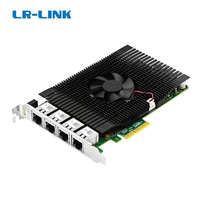 LR-LINK PCIe 3.0 X4 Quad-port 5G POE+ Vision Framer Grabber Card Marvell AQC111C Machine Vision
