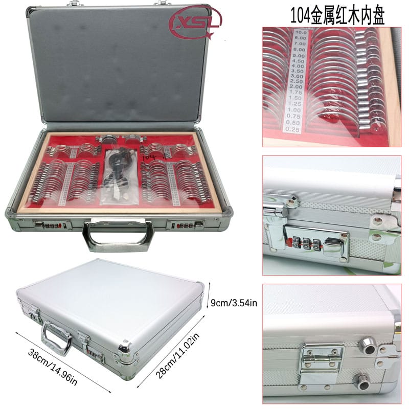 104 wooden trial lens case