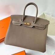 BIRKIN TOGO CK18 ETOUPE GREY GOLD HARDWARE GHW 35CM FULL HANDMADE