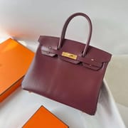 BIRKIN BOX CK57 BORDEAUX RED GOLD HARDWARE 30CM FULL HANDMADE GHW