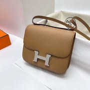 CONSTANCE EPSOM 0M DEEP KHAKI SILVER HARDWARE PHW 18CM FULL HANDMADE