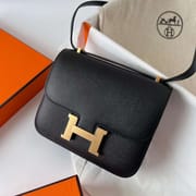 CONSTANCE EPSOM CK89 BLACK GOLD HARDWARE GHW 18CM FULL HANDMADE
