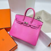 BIRKIN LIZARD J5 ROSE PINK SILVER HARDWARE PHW 25CM FULL HANDMADE