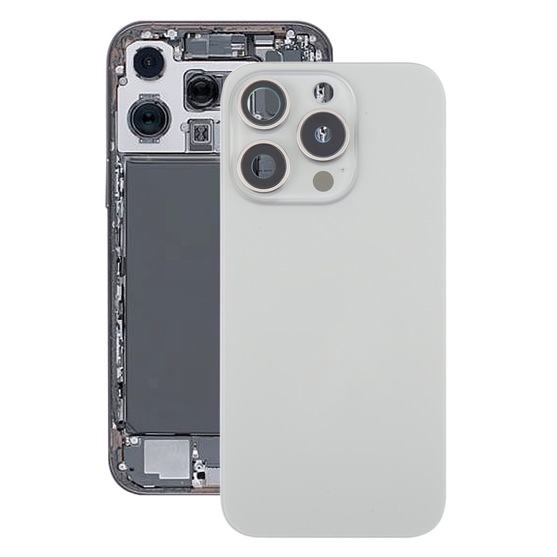 iPhone 16 Pro  Original Glass Battery Back Cover with Camera Lens Cover + MagSafe Magnet(White)